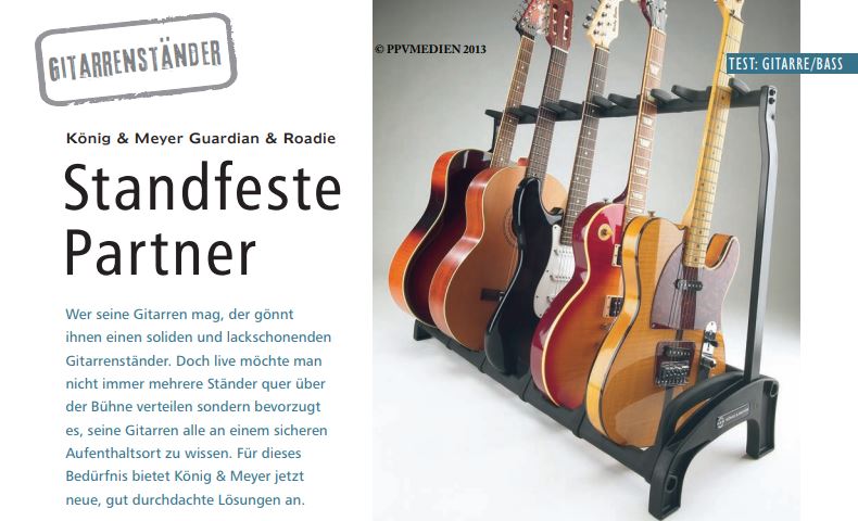 K&M Quattro supporti per chitarra Guardian 3 + 1 nero con elementi di  supporto traslucidi