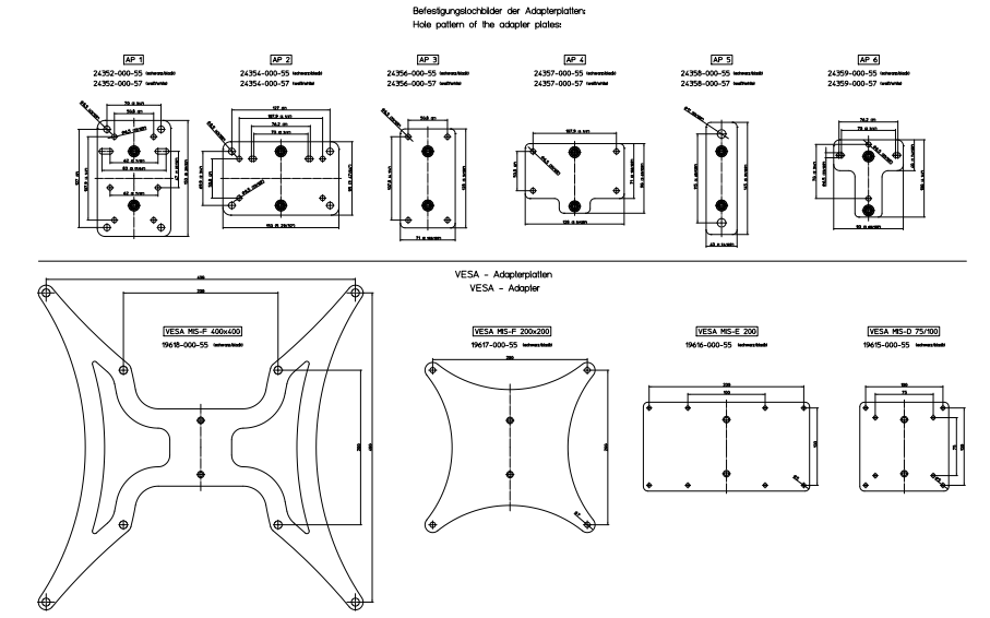 19617 Adapter plate VESA MIS-F 200x200